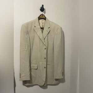 Vintage Oscar De La Renta Beige Silk‎ Blazer